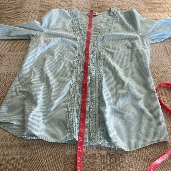 Orvis Ruffle Front Long Sleeve Blouse - Picture 6 of 6